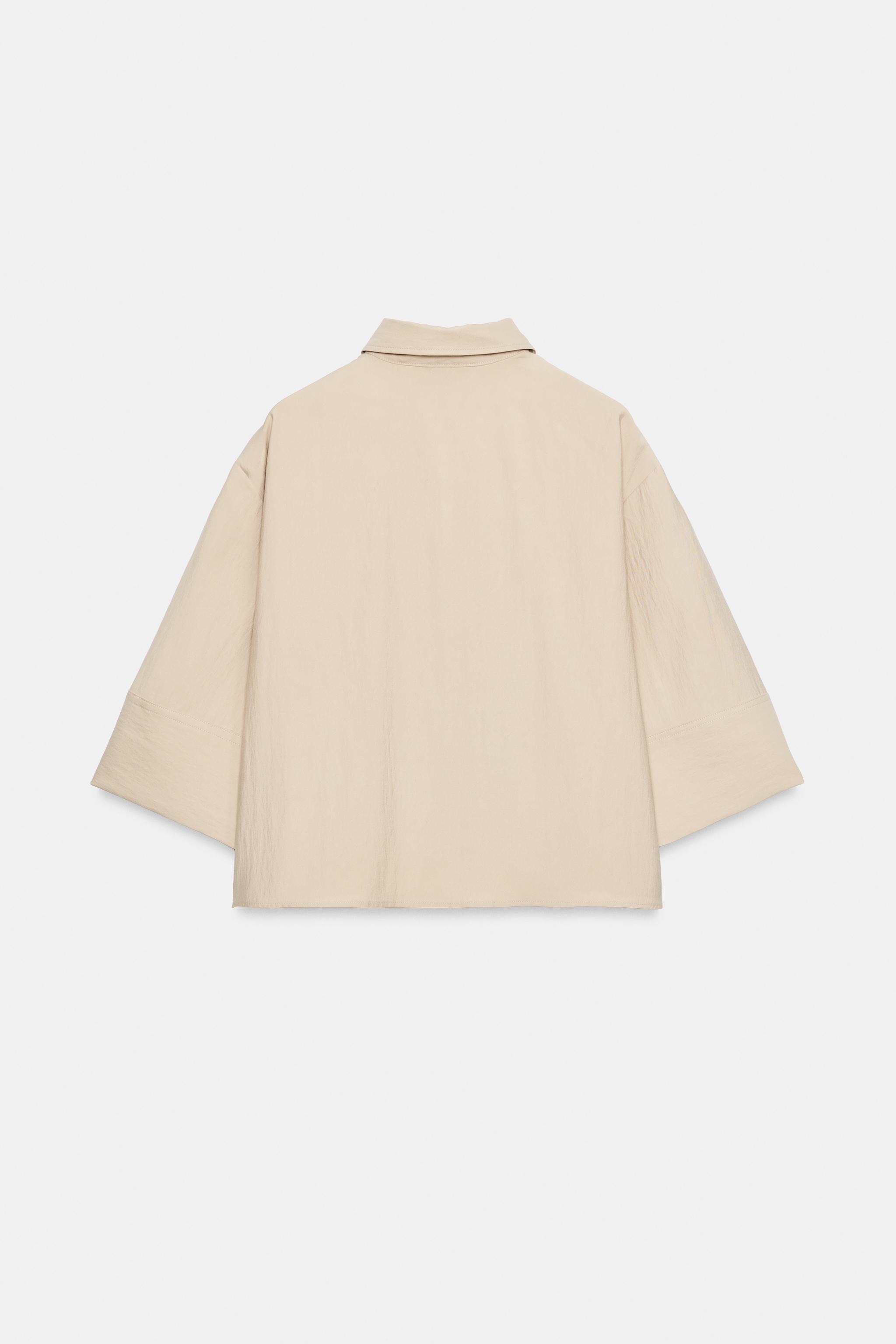 CROPPED WIDE SLEEVE SHIRT